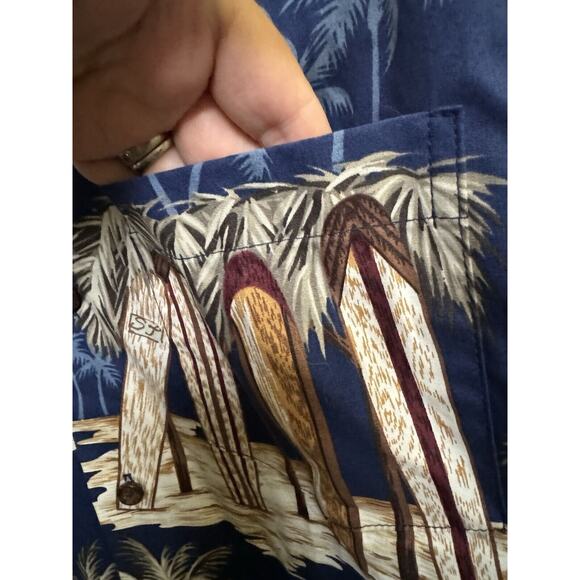 RJC Short Sleeve Men’s Hawaiian Tropical Honolulu Surf Auto Button Up Shirt M - Picture 7 of 11